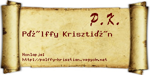 Pálffy Krisztián névjegykártya